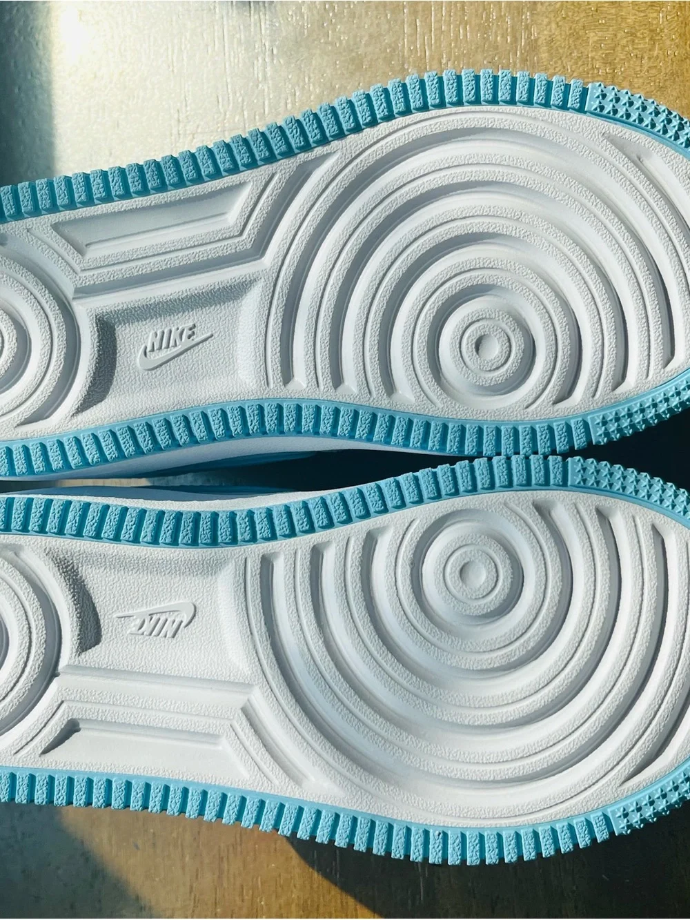Nike Kids White and Light Blue Sneakers